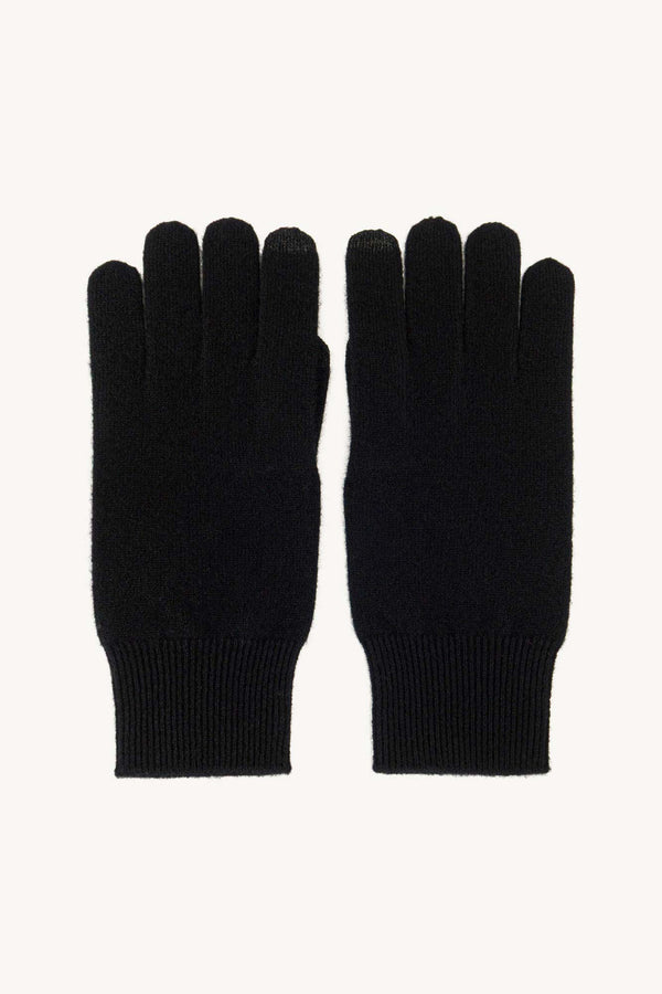 Guanti con Toucscreen  in Puro Cashmere Nero