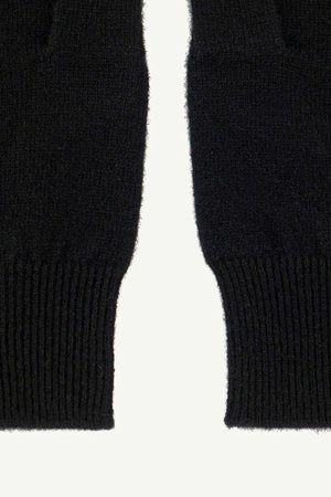 Guanti con Toucscreen  in Puro Cashmere Nero