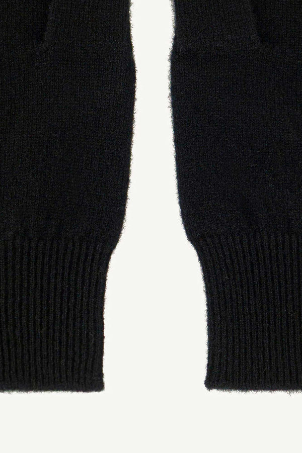 Guanti con Toucscreen  in Puro Cashmere Nero