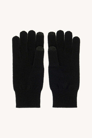 Guanti con Toucscreen  in Puro Cashmere Nero
