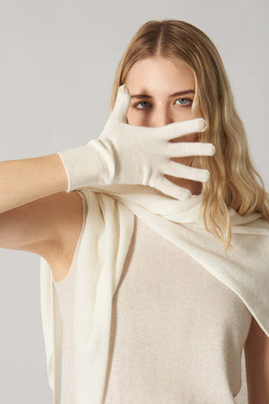 Guanti con Toucscreen  in Puro Cashmere Nero