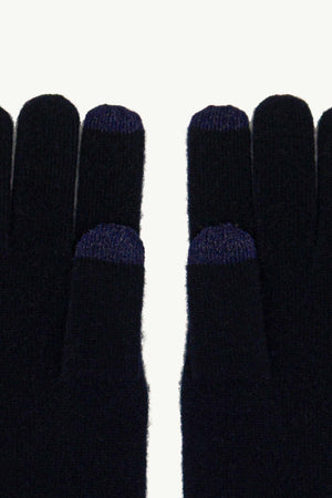 Guanti con Toucscreen  in Puro Cashmere Navy