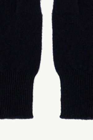 Guanti con Toucscreen  in Puro Cashmere Navy