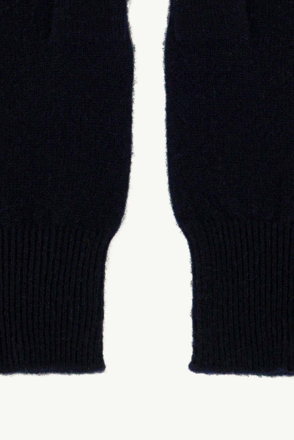 Guanti con Toucscreen  in Puro Cashmere Navy