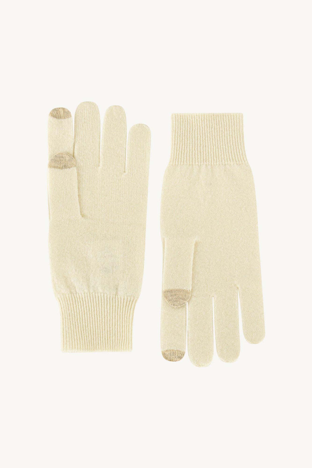 Guanti con Toucscreen  in Puro Cashmere Latte