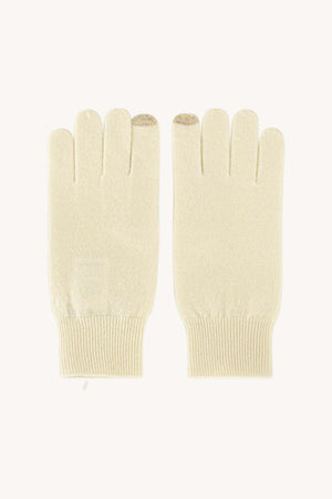 Guanti con Toucscreen  in Puro Cashmere Latte