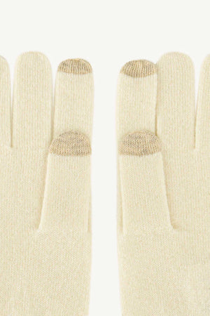 Guanti con Toucscreen  in Puro Cashmere Latte