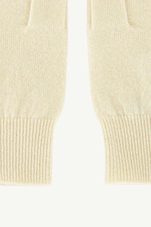 Guanti con Toucscreen  in Puro Cashmere Latte