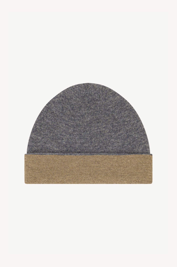 Berretto Reversibile in Puro Cashmere Derby-Dune