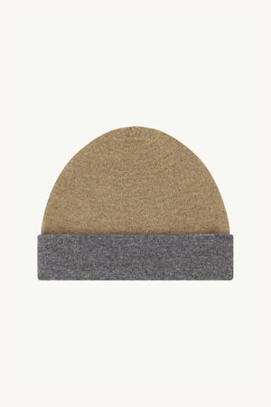 Berretto Reversibile in Puro Cashmere Derby-Dune