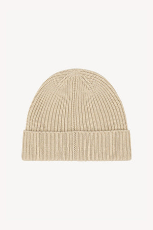 Berretto Unisex a Coste in Puro Cashmere Avena - Modello Corto