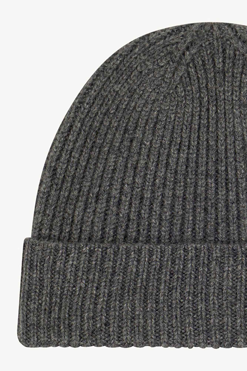 Berretto Unisex a Coste in Puro Cashmere Flanella - Modello Corto