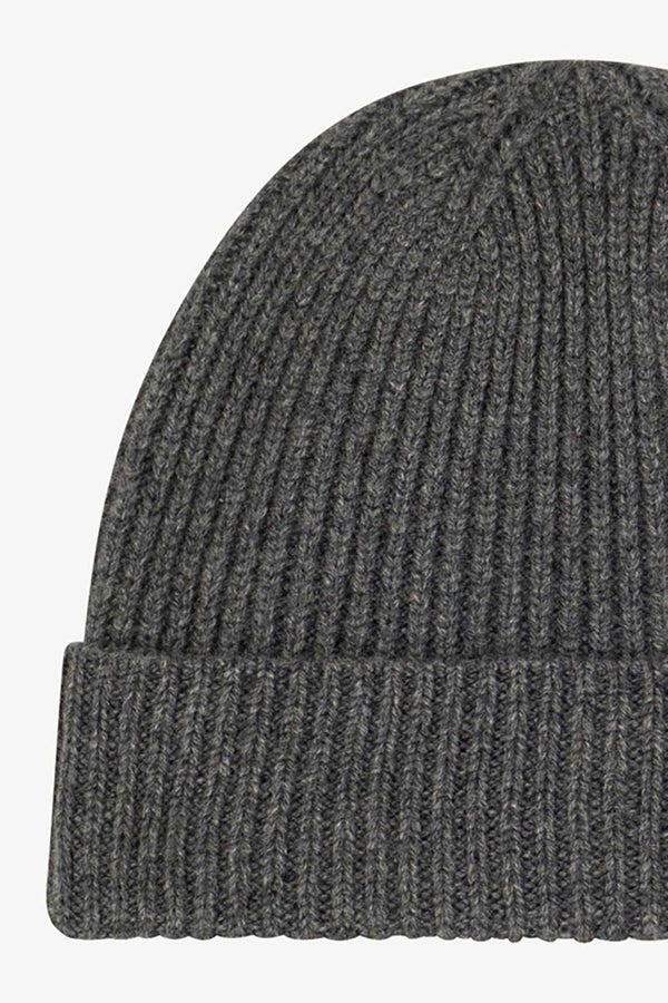 Berretto Unisex a Coste in Puro Cashmere Flanella - Modello Corto