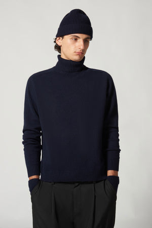 Berretto Unisex a Coste in Puro Cashmere Flanella - Modello Corto