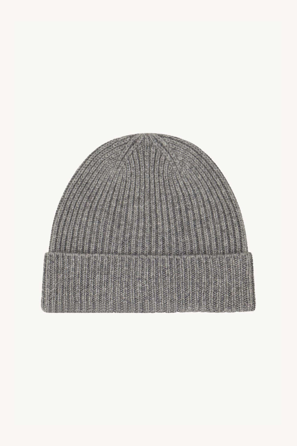 Berretto Unisex a Coste in Puro Cashmere Silver - Modello Corto