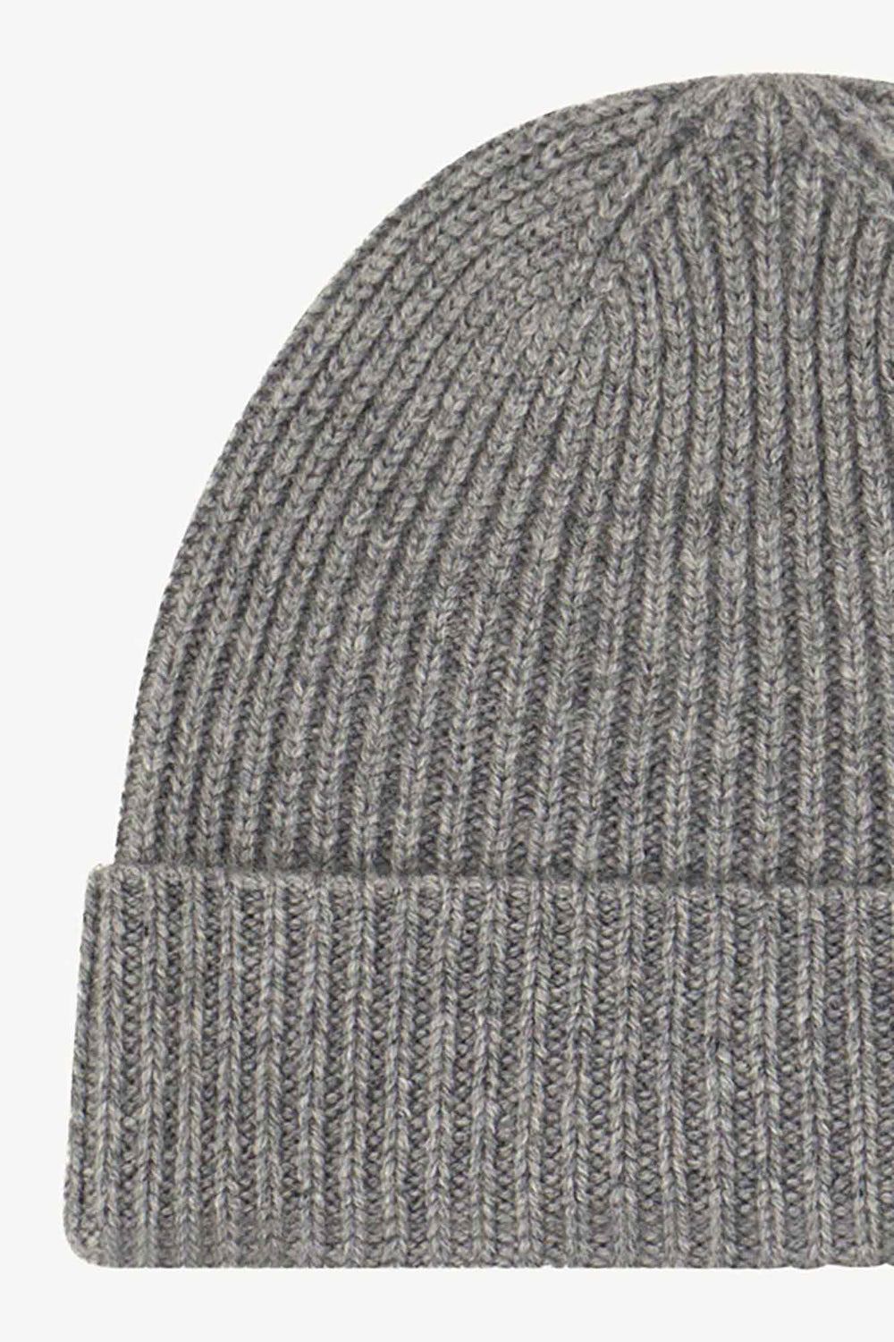 Berretto Unisex a Coste in Puro Cashmere Silver - Modello Corto