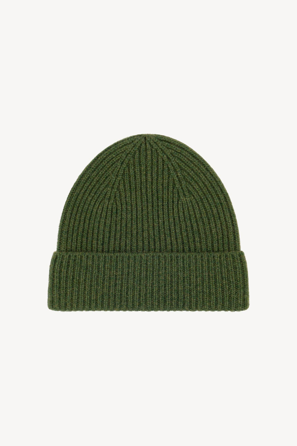 Berretto Unisex a Coste in Puro Cashmere Loden - Modello Lungo