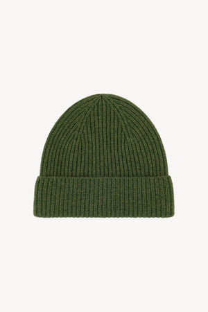 Berretto Unisex a Coste in Puro Cashmere Loden - Modello Lungo
