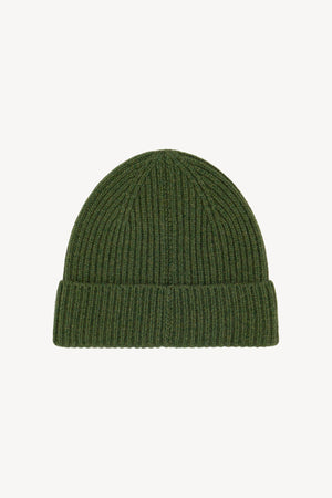 Berretto Unisex a Coste in Puro Cashmere Loden - Modello Lungo