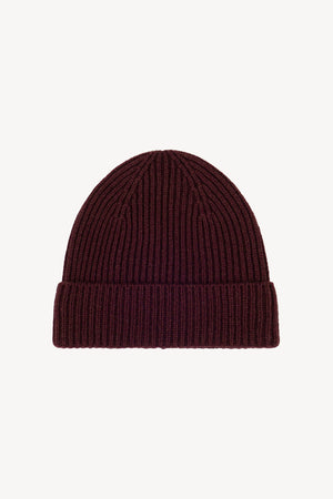 Berretto Unisex a Coste in Puro Cashmere Acero - Modello Lungo