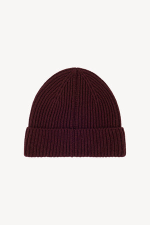 Berretto Unisex a Coste in Puro Cashmere Acero - Modello Lungo