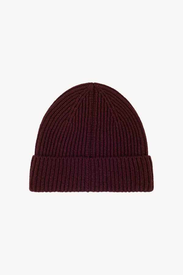 Berretto Unisex a Coste in Puro Cashmere Acero - Modello Lungo