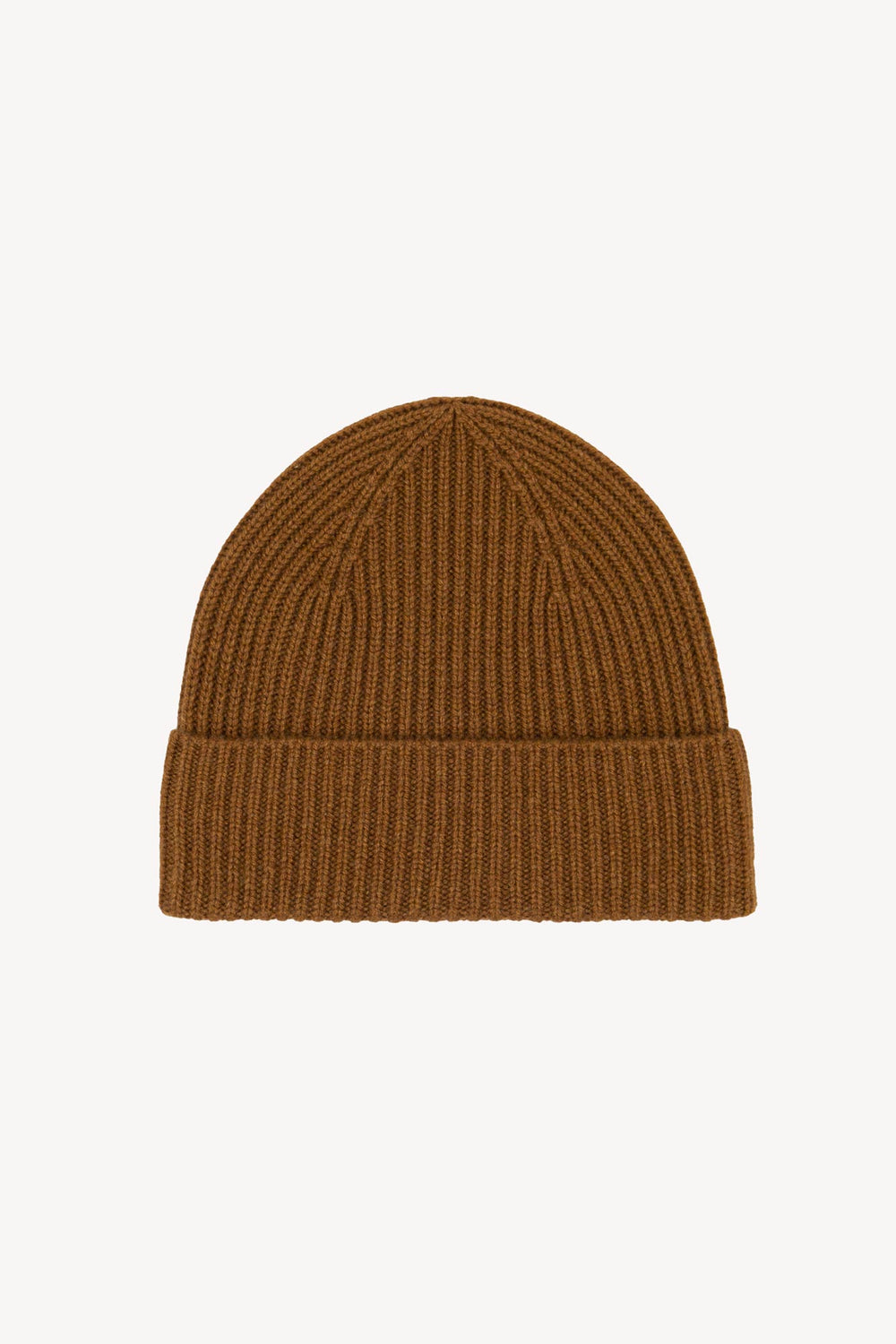 Berretto Lungo Unisex a Coste in Puro Cashmere Terracotta