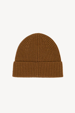 Terracotta Unisex Pure Cashmere Long Ribbed Beanie