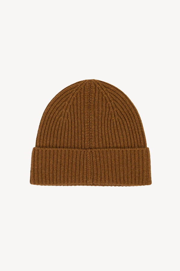 Terracotta Unisex Pure Cashmere Long Ribbed Beanie