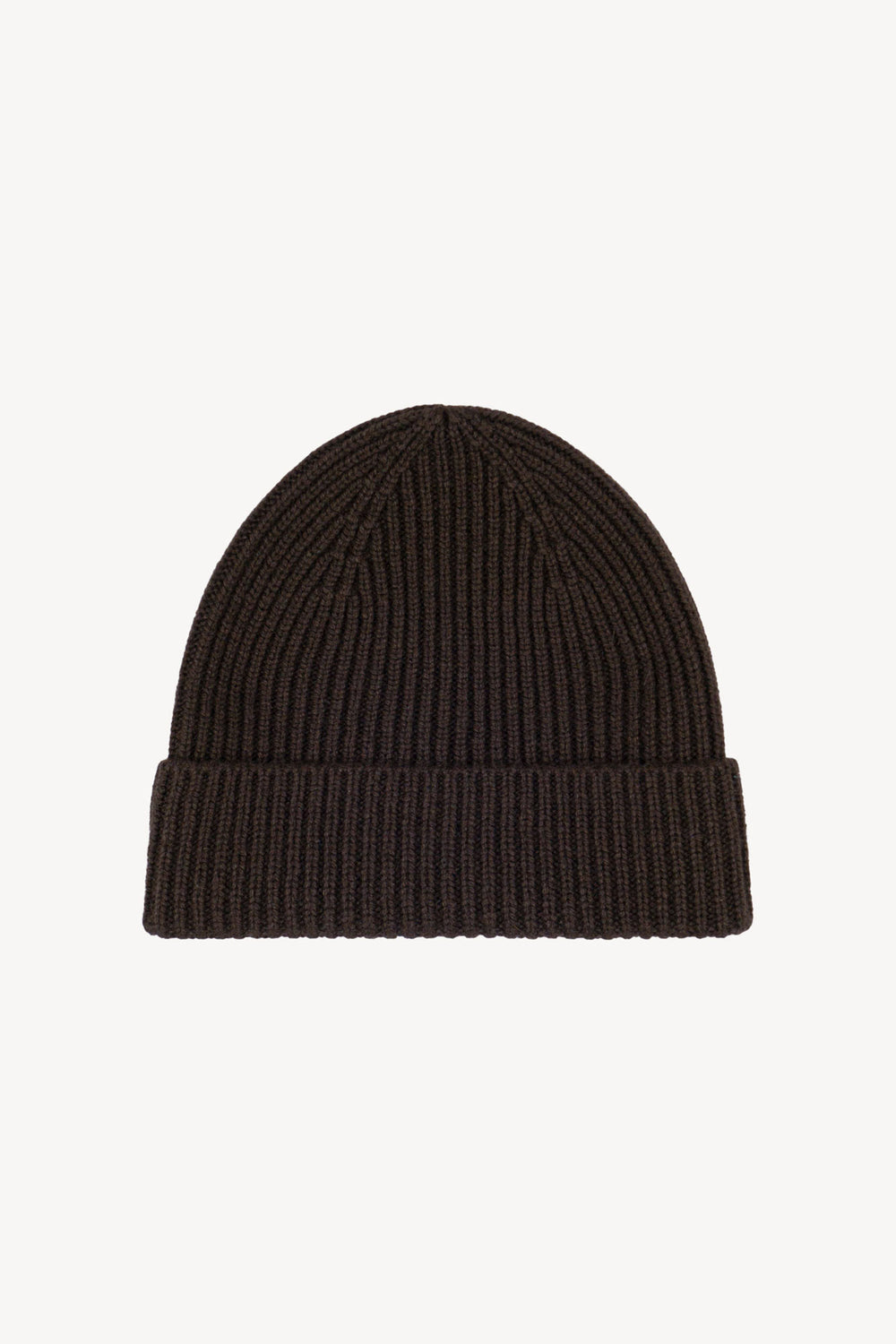 Berretto Unisex a Coste in Puro Cashmere Mocha - Modello Lungo