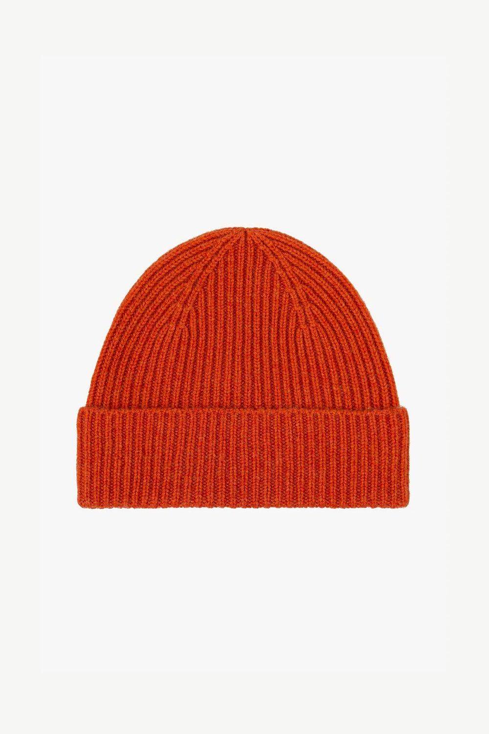 Berretto Lungo Unisex a Coste in Puro Cashmere Spezie