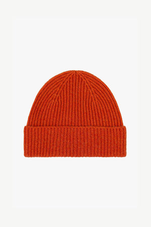 Berretto Lungo Unisex a Coste in Puro Cashmere Spezie