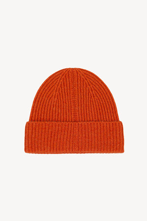 Berretto Lungo Unisex a Coste in Puro Cashmere Spezie