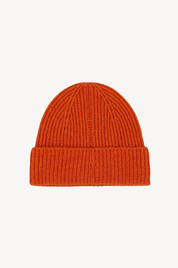 Berretto Lungo Unisex a Coste in Puro Cashmere Spezie