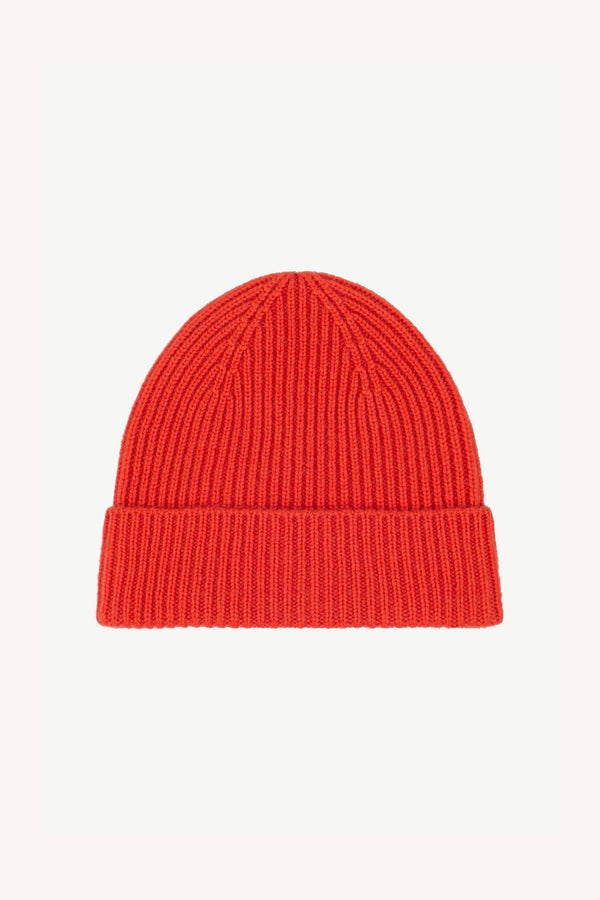 Berretto Unisex a Coste in Puro Cashmere Bitter - Modello Lungo