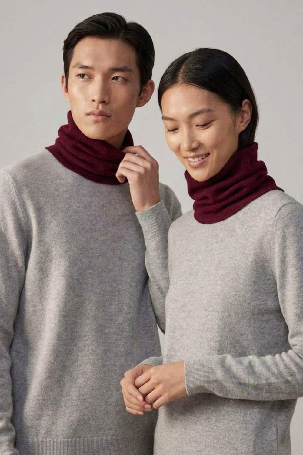 Dark Red Unisex Pure Cashmere Neck Warmer