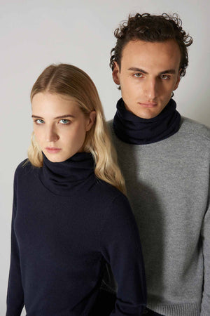 Scaldacollo Unisex in Puro Cashmere Notte
