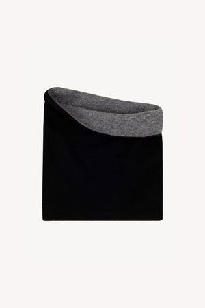 Scaldacollo Reversibile Unisex in Puro Cashmere Nero-derby