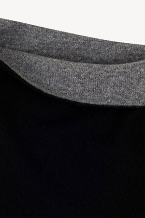 Scaldacollo Reversibile Unisex in Puro Cashmere Nero-derby