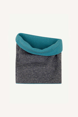 Scaldacollo Reversibile Unisex in Puro Cashmere Turchese-Derby