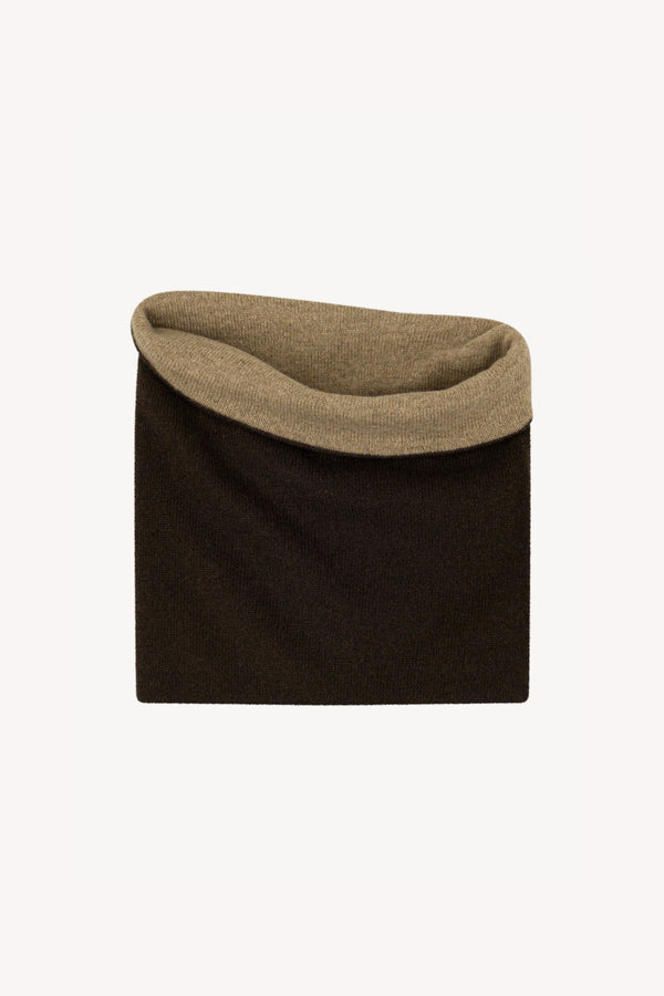 Scaldacollo Reversibile Unisex in Puro Cashmere Mocha-Dune