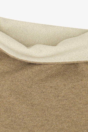 Scaldacollo Reversibile Unisex in Puro Cashmere Dune-Latte