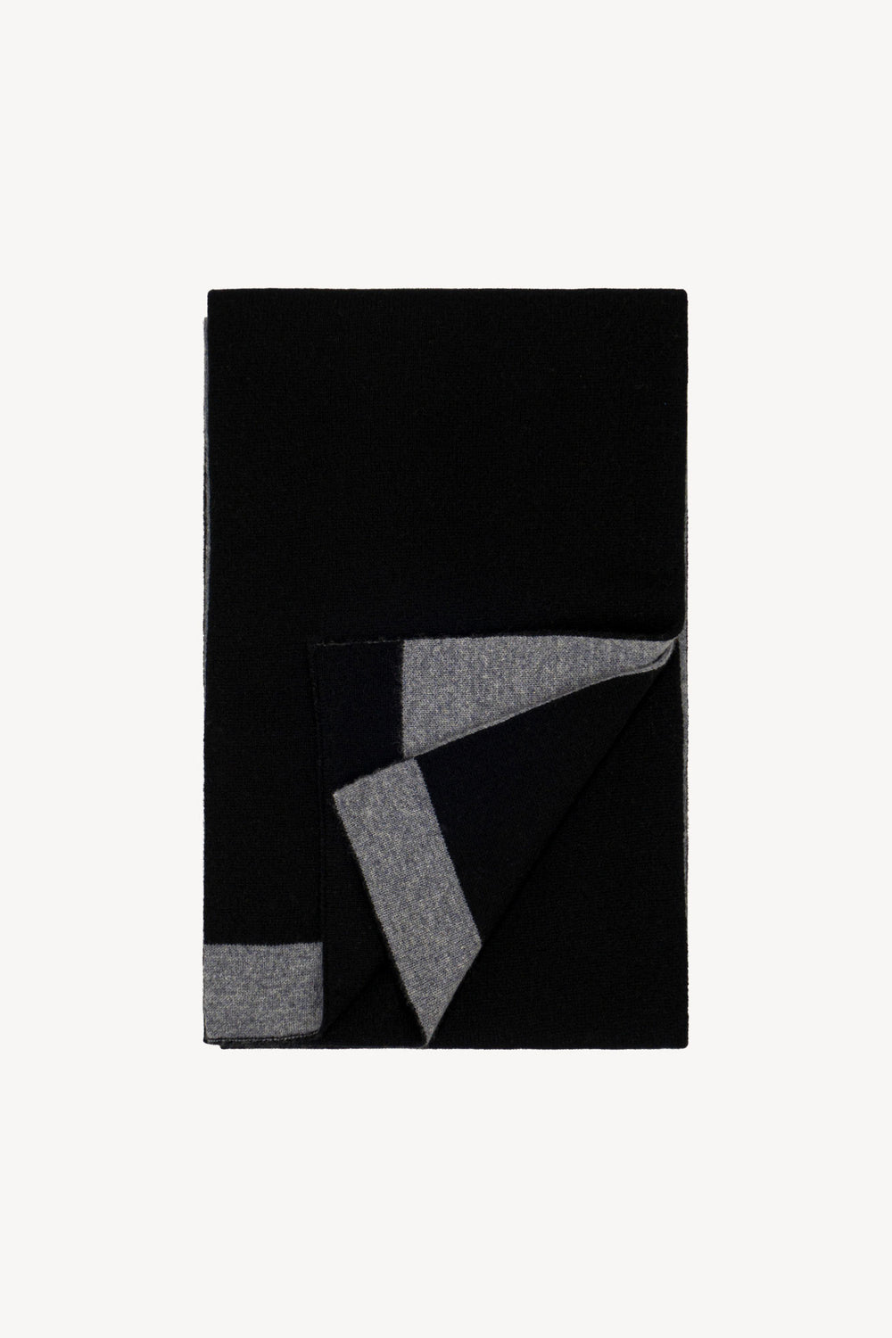 Sciarpa Tubolare Bicolore Unisex in Puro Cashmere Nero-derby