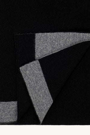 Sciarpa Tubolare Bicolore Unisex in Puro Cashmere Nero-derby