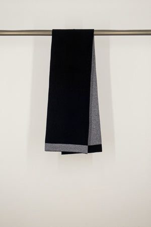 Sciarpa Tubolare Bicolore Unisex in Puro Cashmere Nero-derby