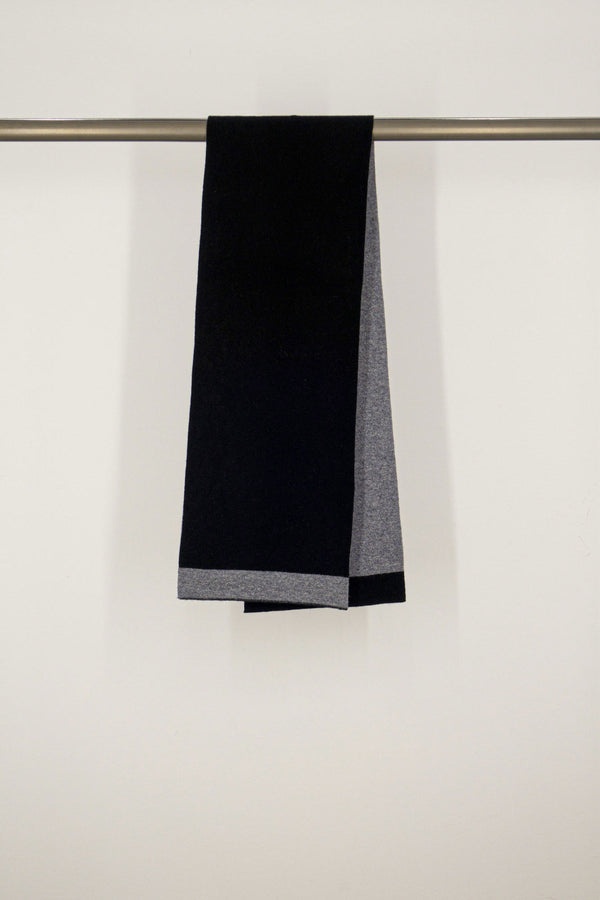 Sciarpa Tubolare Bicolore Unisex in Puro Cashmere Nero-derby