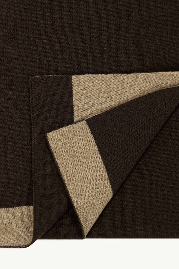 Sciarpa Tubolare Bicolore Unisex in Puro Cashmere Mocha-Dune