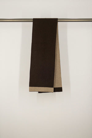 Sciarpa Tubolare Bicolore Unisex in Puro Cashmere Mocha-Dune