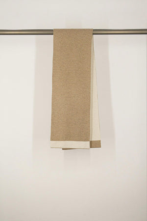 Sciarpa Tubolare Bicolore Unisex in Puro Cashmere Dune-Latte