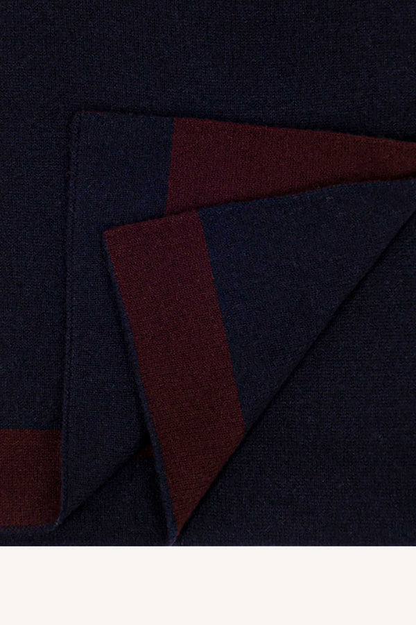 Sciarpa Tubolare Bicolore Unisex in Puro Cashmere Notte-Acero